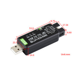 Industrial USB TO TTL Converter, Original CH343G Onboard, Multi Protection & Systems Support