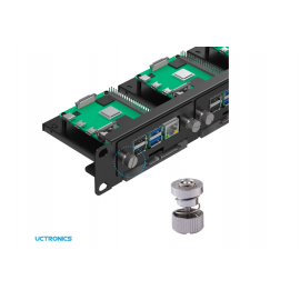 UCTRONICS 19" 1U Rackmount for Raspberry Pi 5/4B/3B+ with SSD Brackets - Holds 5 Pi Boards & 5x 2.5" SSDs, Front-Removable, Captive Screws