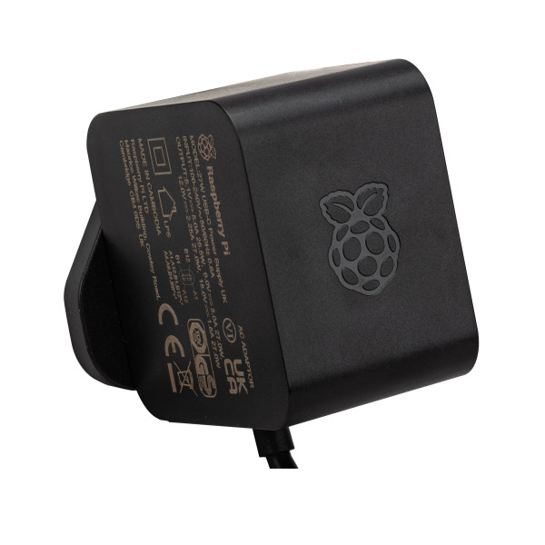 Raspberry Pi 5 Official Power Adapter 27W USB-C PD- Black  Raspberry Pi 5 Official Power Adapter 27W USB-C PD- Black